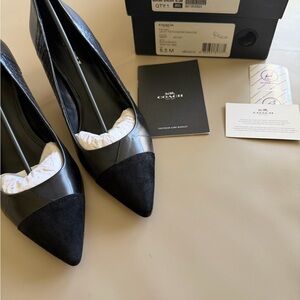 Coach Women's Black Suede and Leather Heels